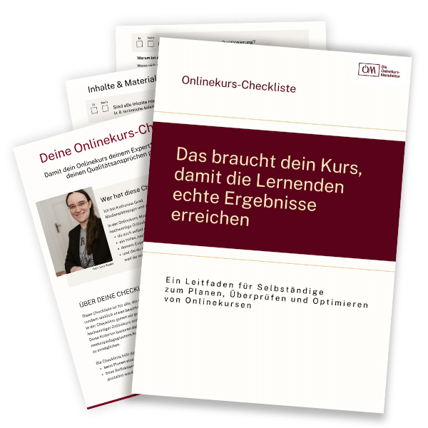 Checkliste Onlinekurs-Manufaktur - Katharina Grad Onlinekurs-Checkliste - Das braucht dein Kurs für echte Ergebnisse
