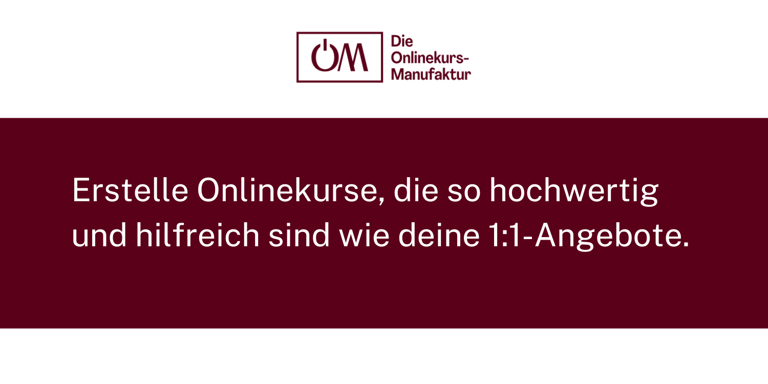 Hochwertige Onlinekurse erstellen | Onlinekurs-Manufaktur Vorschaubild: Hochwertige Onlinekurse erstellen | Onlinekurs-Manufaktur. Erstelle Onlinekurse, die so hochwertig und hilfreich sind wie deine 1:1-Angebote. Mit Slow eLearning von Katharina Grad.